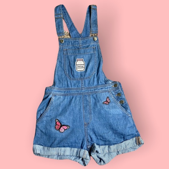 Denim Overall Shorts - Picture 1 of 3